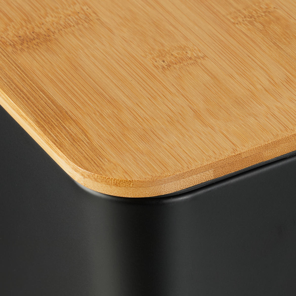 MÜLLEIMER - Schwarz, Holz/Kunststoff (14.5/28.5/27cm) - Relaxdays