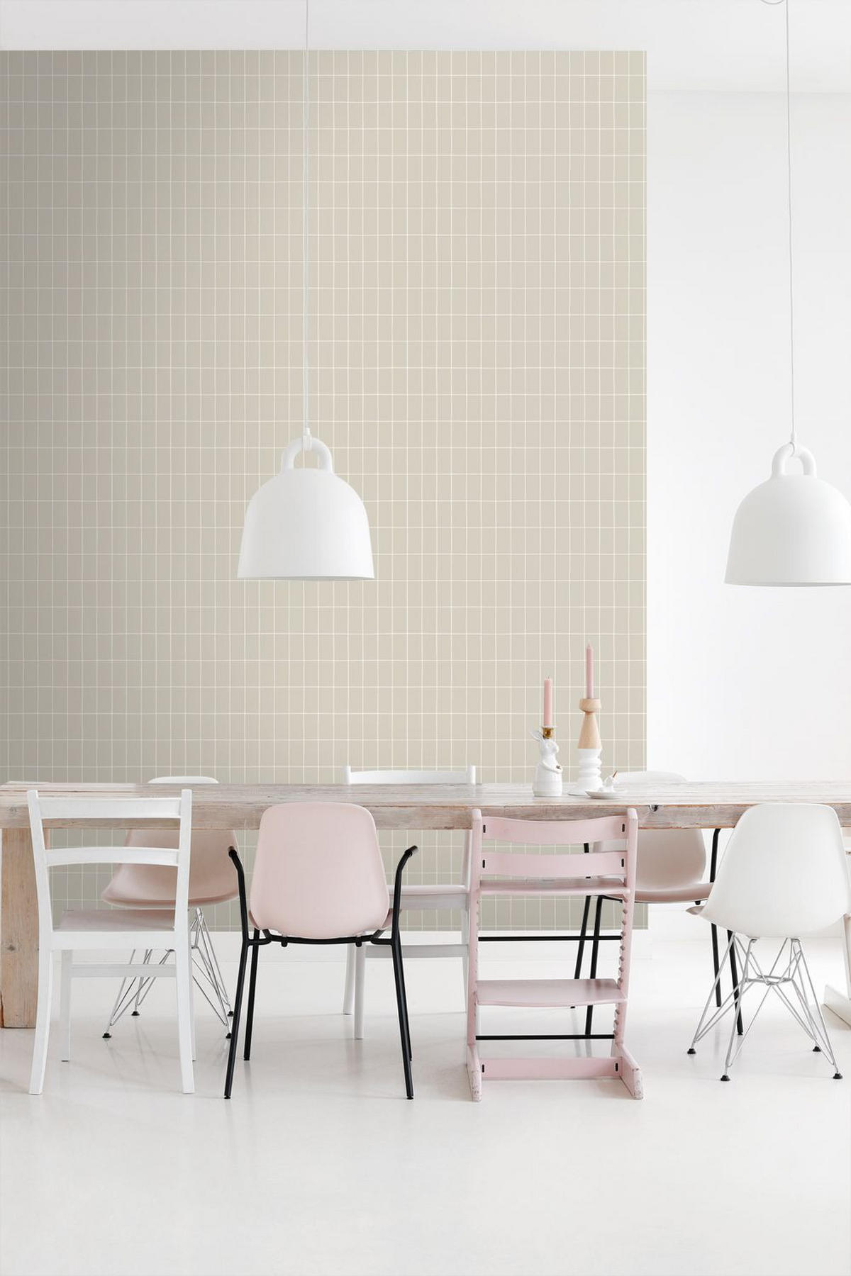 TAPETE kleine Fliesen 50 x 900 cm - Beige, Papier (50/900cm) - ESTAhome