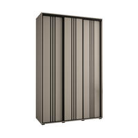 SCHWEBETÜRENSCHRANK 235,2/160/45 3-türig - Kaschmir/Schwarz, Holz/Metall (160/235.2/45cm) - MÖBEL KRYSPOL