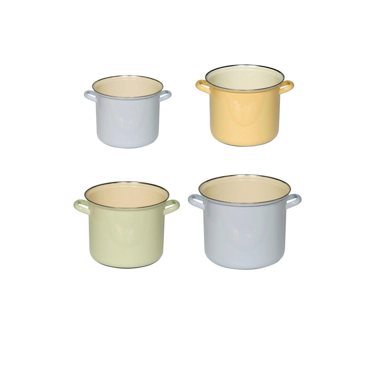 TOPF mit Chromrand Ø20cm 4L Pastell Goldgelb Emaille - Gelb, Metall (25/30/25cm) - Riess