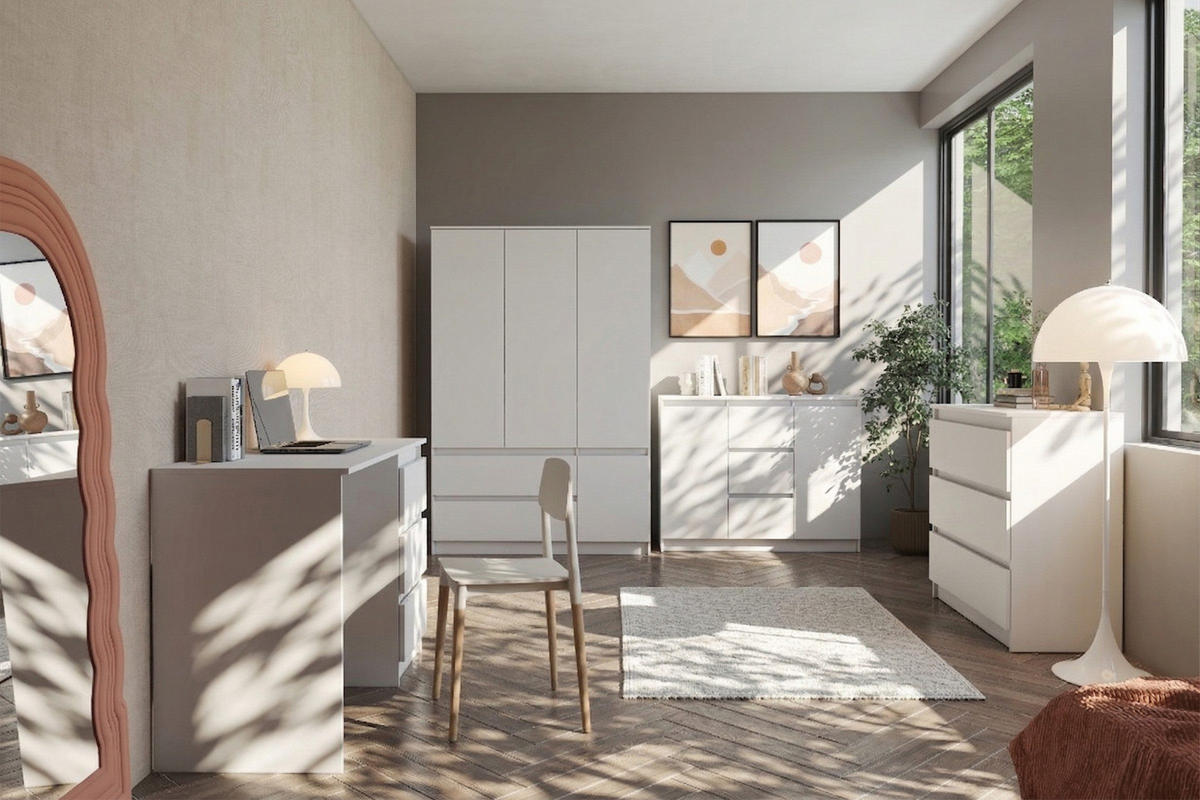 KINDERKLEIDERSCHRANK SIMO 02 90/180/50 cm in Weiß - Weiß, Holzwerkstoff (90/180/50cm) - Deine Möbel 24