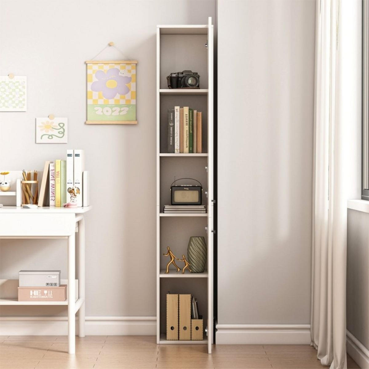 BÜCHERREGAL, weiß 31/30/174 cm - Weiß, Holzwerkstoff (31/174/30cm)