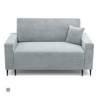 3-SITZER-SOFA EDEL mit Schlaffunktion und Bettkasten, Cordstoff Hellgrau - Hellgrau/Schwarz, Holz/Textil (165/94/100cm) - NACANAPA