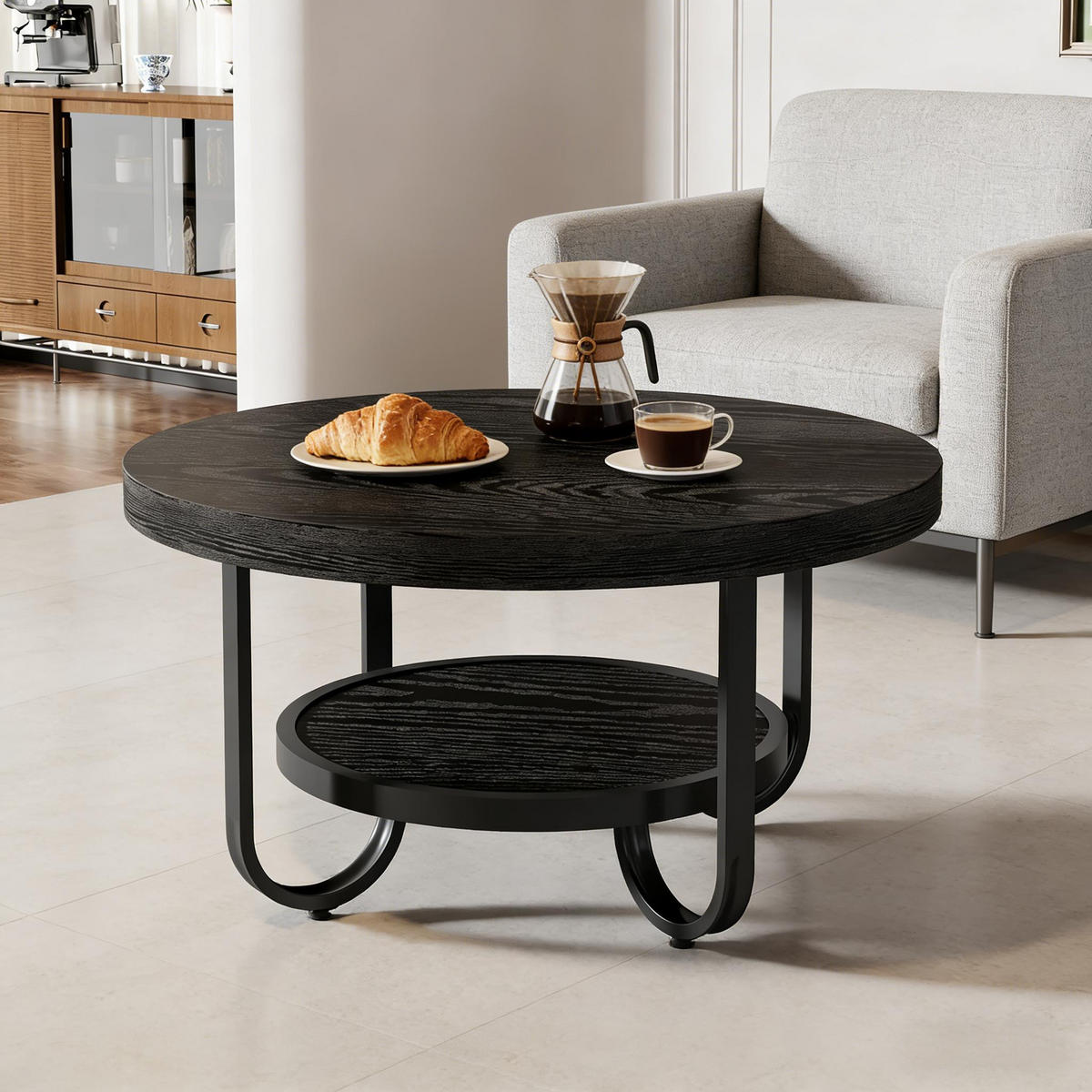 COUCHTISCH Schwarz 80/80/45 cm - Schwarz, Holzwerkstoff (80/80/45cm) - PANGIVO