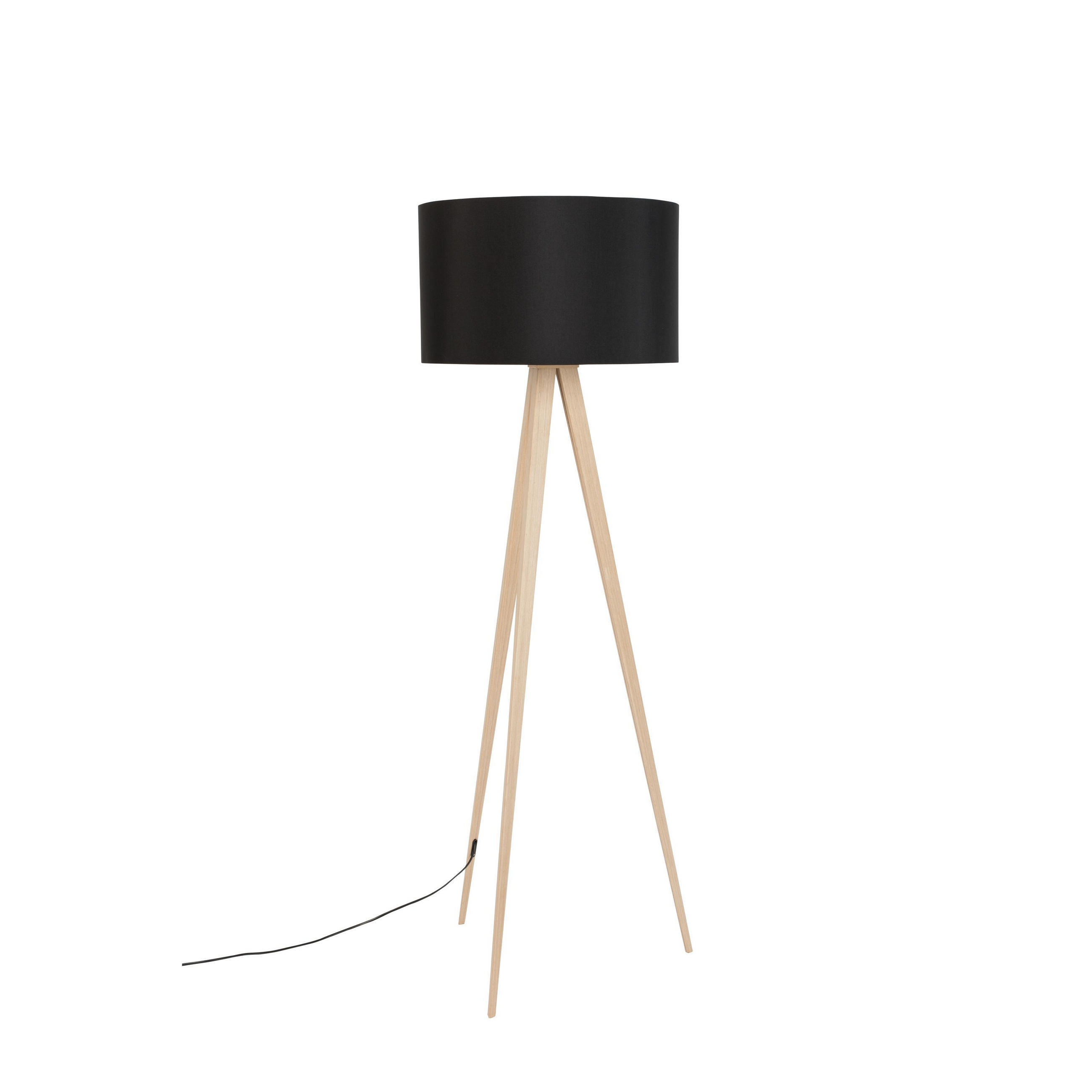 STEHLAMPE Tripod mit Stativ Schwarz - Schwarz, Metall (50/50/151cm) - Zuiver