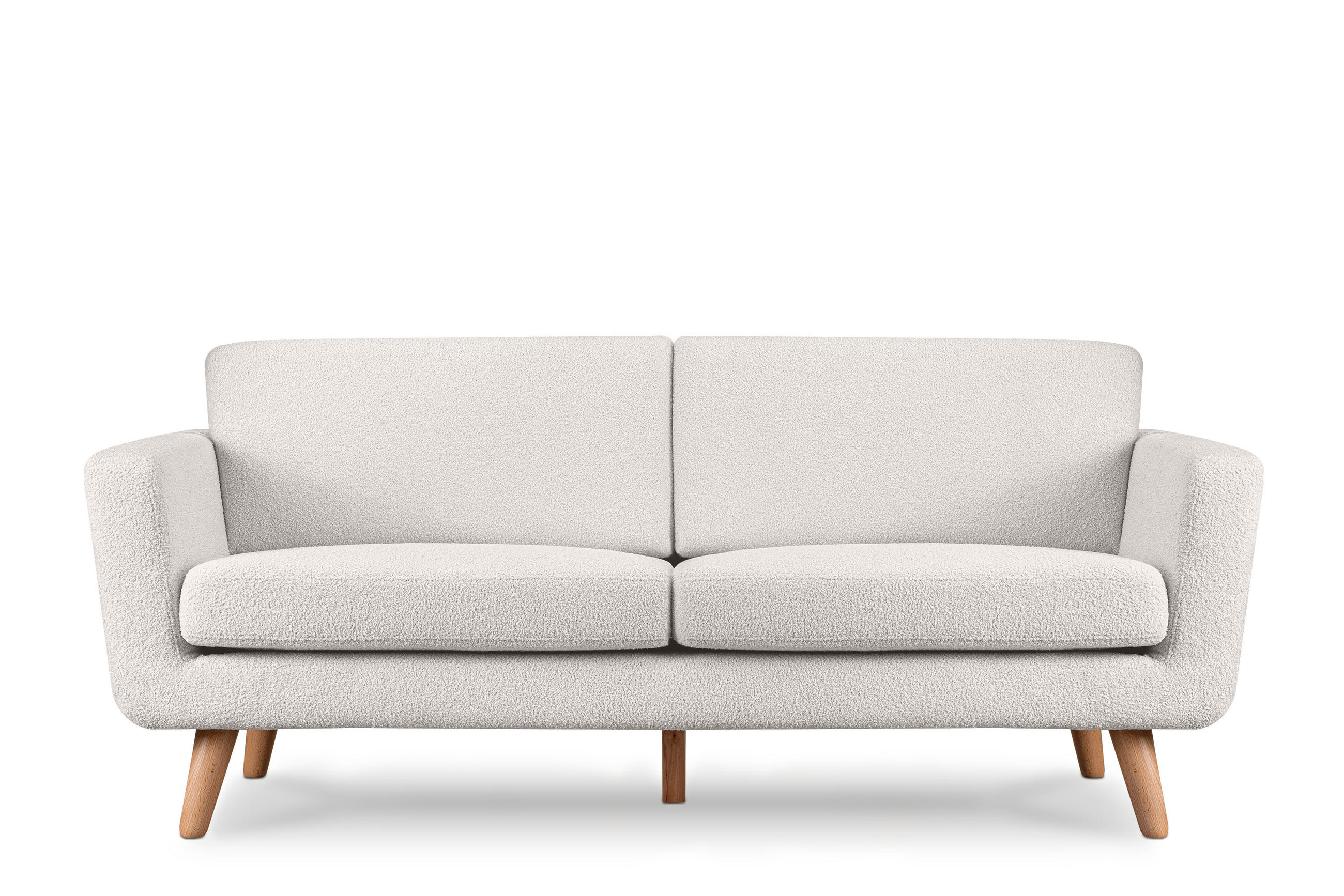3-SITZER-SOFA TAGIO mit Armlehnen, Weiß - Braun/Weiß, Buchenholz/Textil (88/80/190cm) - KONSIMO®