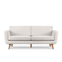 3-SITZER-SOFA TAGIO mit Armlehnen, Weiß - Braun/Weiß, Buchenholz/Textil (88/80/190cm) - KONSIMO®