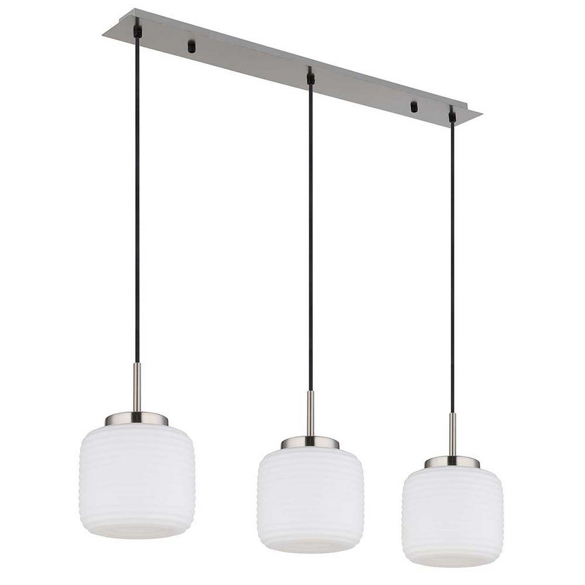 PENDELLEUCHTE Metall Weiß 3-Flammig - Champagner, Glas (90/20/130cm) - Globo Lighting