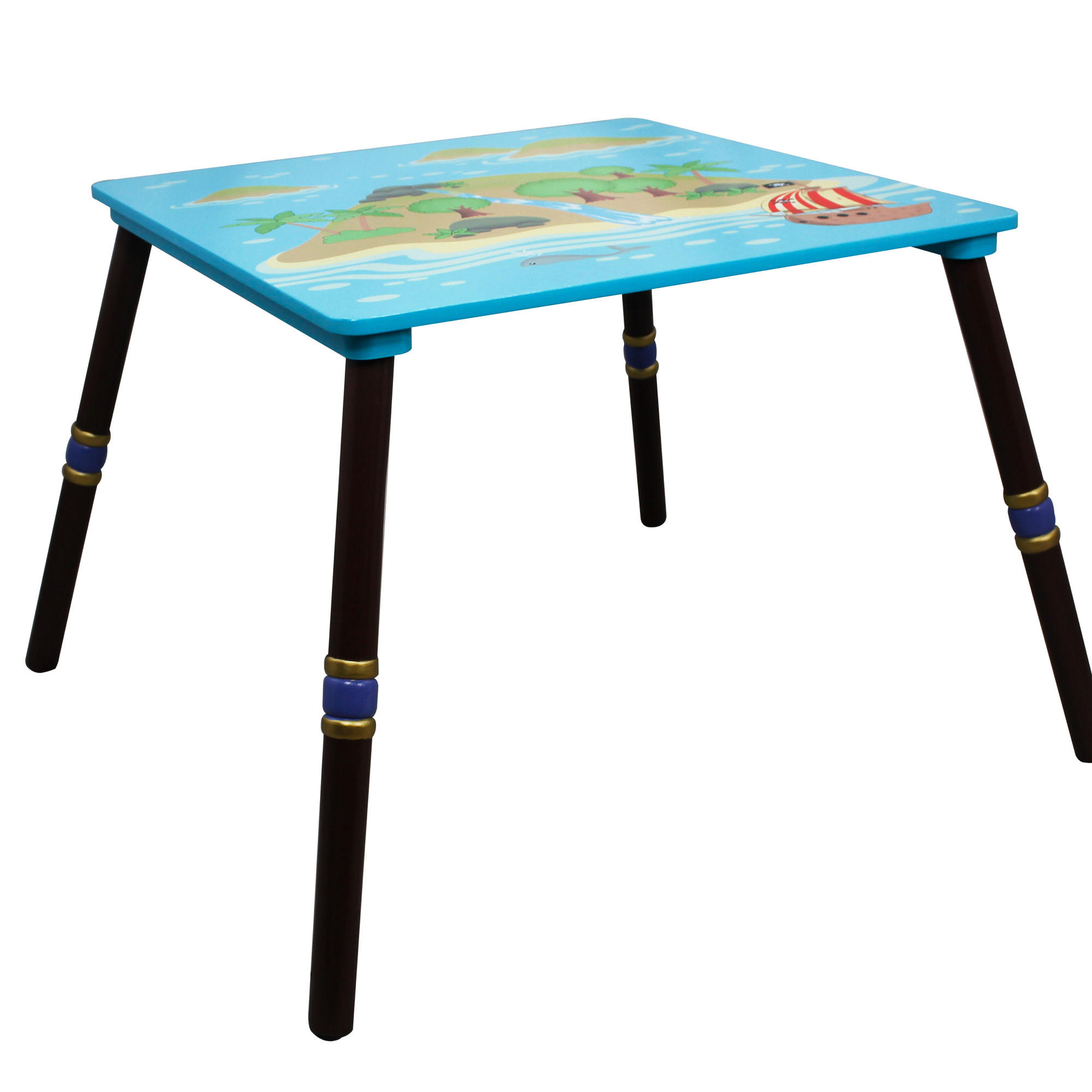 HOLZTISCH Innen, Blau, 50cm - Blau, Holz (73.7/49.5/73.7cm) - Teamson Kids