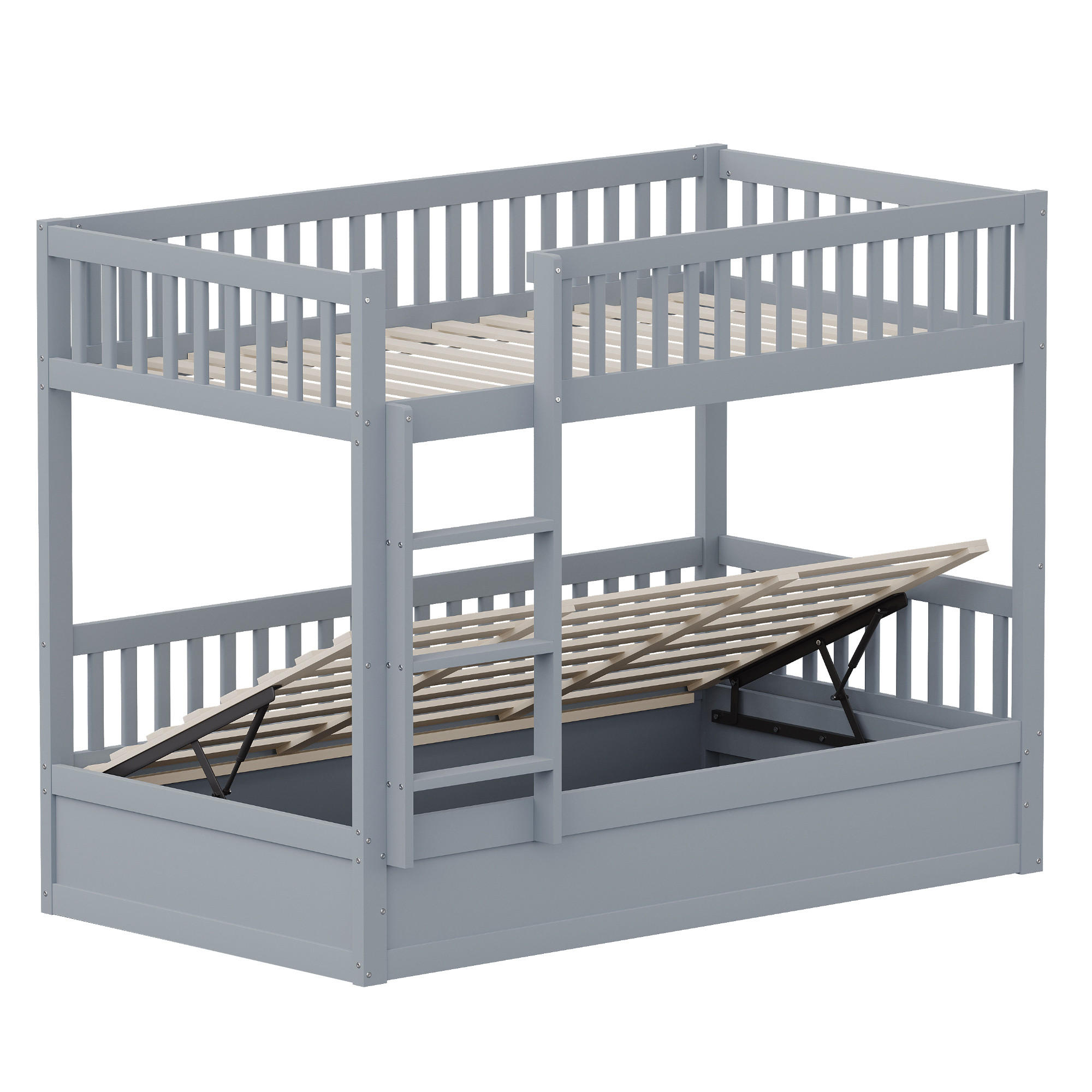 ETAGENBETT 90x200 Grau - Grau, Holz (90/200cm) - ComfortXL