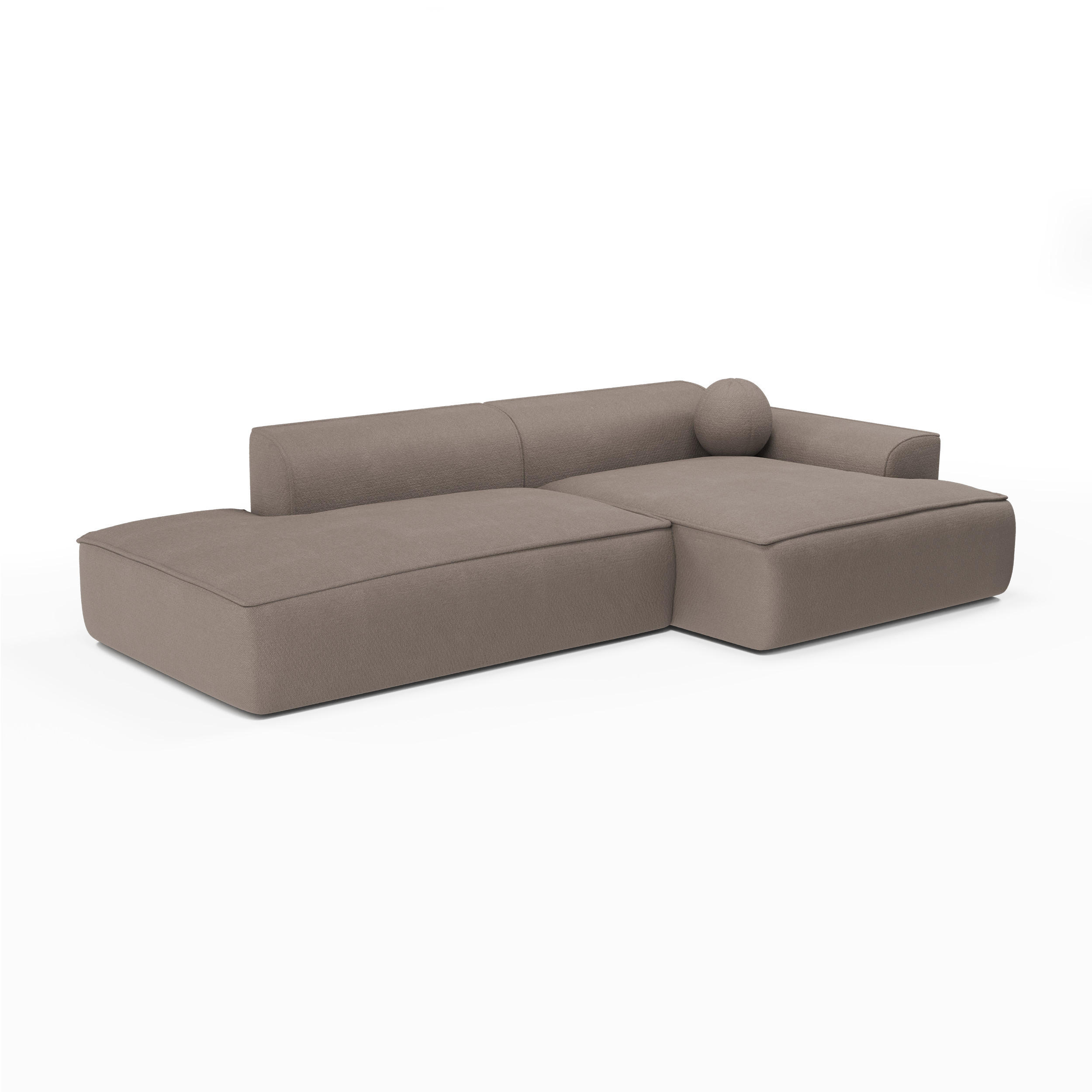 ECKSOFA RECHTS Rastergewebe Taupe 300cm - Taupe, Textil (300/155cm) - Sia Home