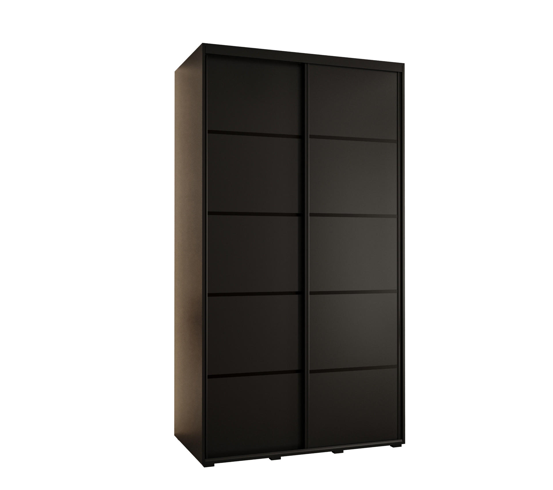 Abiks Möbel Schwebetürenschrank Schwarz, Schwarz, Schwarz 130x235x60 cm