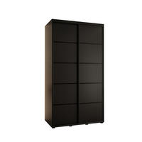 SCHWEBETÜRENSCHRANK 235,2/130/60 2-türig - Schwarz, Holz/Metall (130/235/60cm) - Abiks Möbel