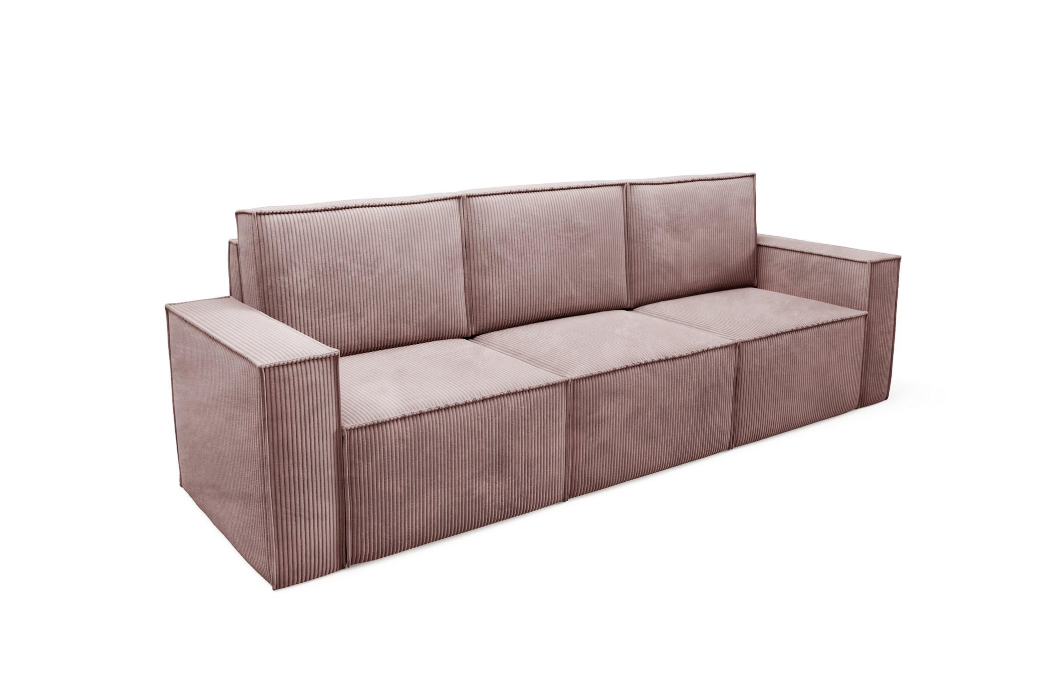 SOFA Orto Rosa, Dreisitzer Polstersofa - Rosa, Holzwerkstoff/Textil (247/93/82cm) - Bettso