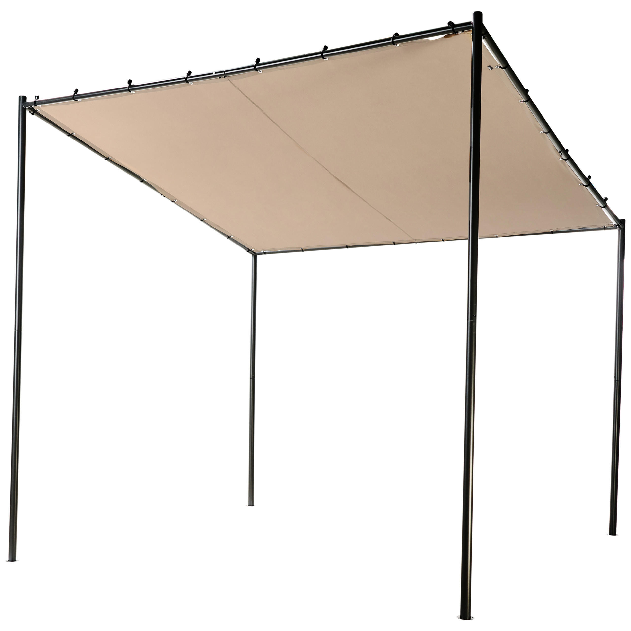 GARTEN-PERGOLA Beige Vimino - Beige, Textil (282/282/294cm) - Beliani