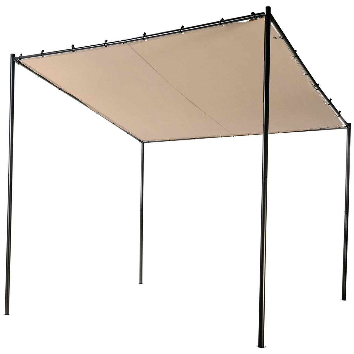 GARTEN-PERGOLA Beige Vimino - Beige, Textil (282/282/294cm) - Beliani