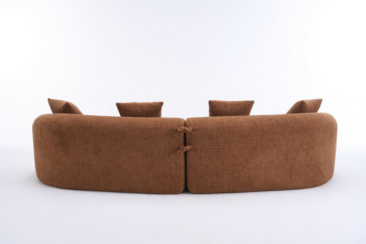 ECKSOFA 275/115/63 cm Karamell Chenille - Cognac, Textil (275/115cm) - Oxeza