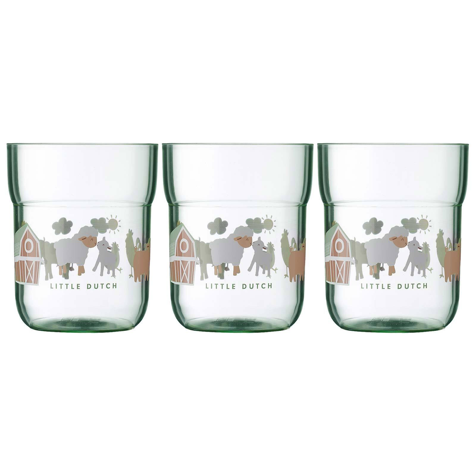KINDER-TRINKGLÄSER Mio Little Farm 250 ml 3er Set - Grün, Kunststoff (0.25L) - Mepal
