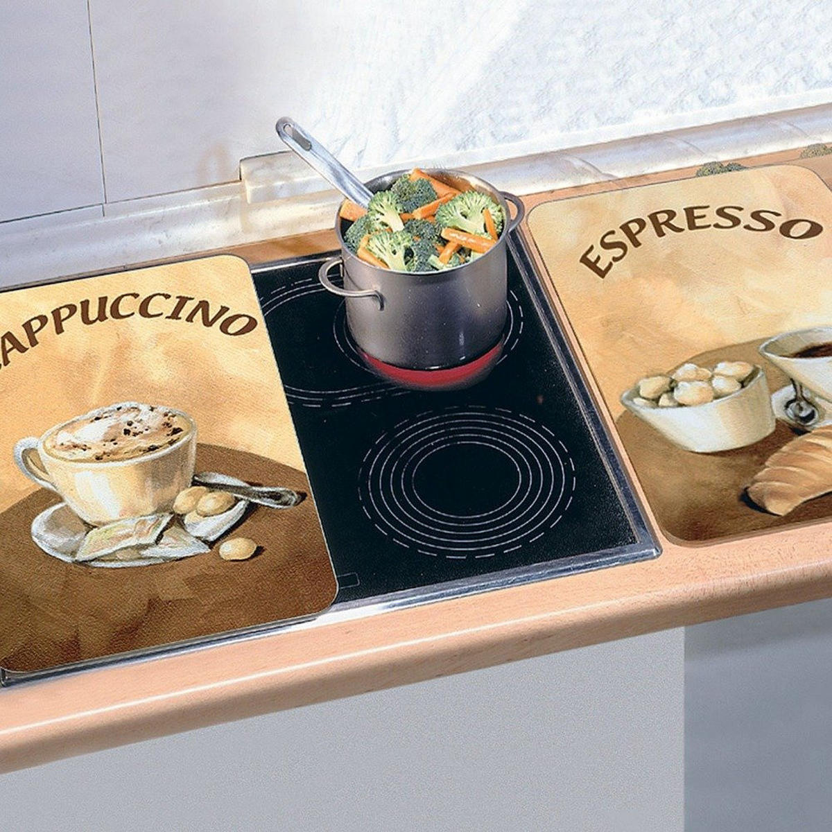 GLASPLATTE für Herd - 2 Stück Coffee 52/30 cm - Braun, Glas (30/52cm) - Wenko