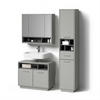 BADMÖBEL-SET Temo Grau 3 Teile, mit Hochschrank - Anthrazit/Grau, Holzwerkstoff (80/64/40cm) - Livinity®