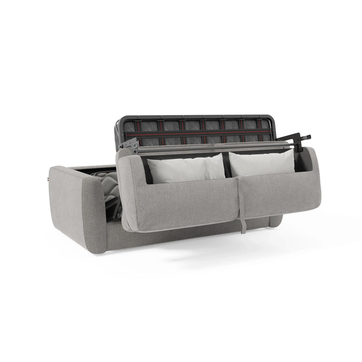 SCHLAFSOFA Leonida - Grau, Metall (222/92/98cm) - Divani.store