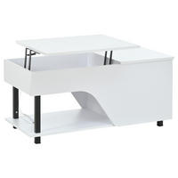 COUCHTISCH Weiß mit LED und Stauraum 100/50/46 cm - Weiß, Holzwerkstoff (100/50/46cm) - PANGIVO