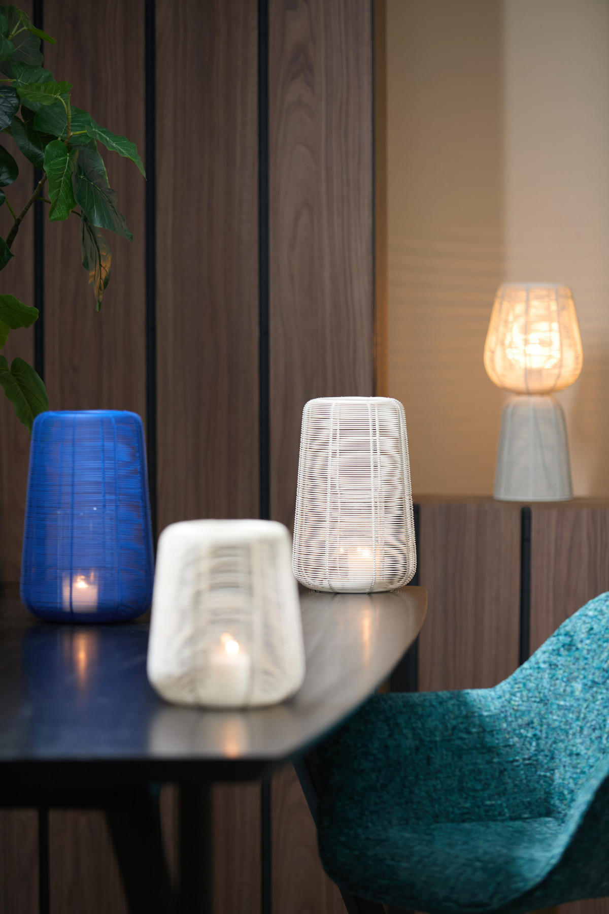 WINDLICHT Adeta Blau Ø19,5/30 cm - Blau, Metall (19.5/30/19.5cm) - Light & Living