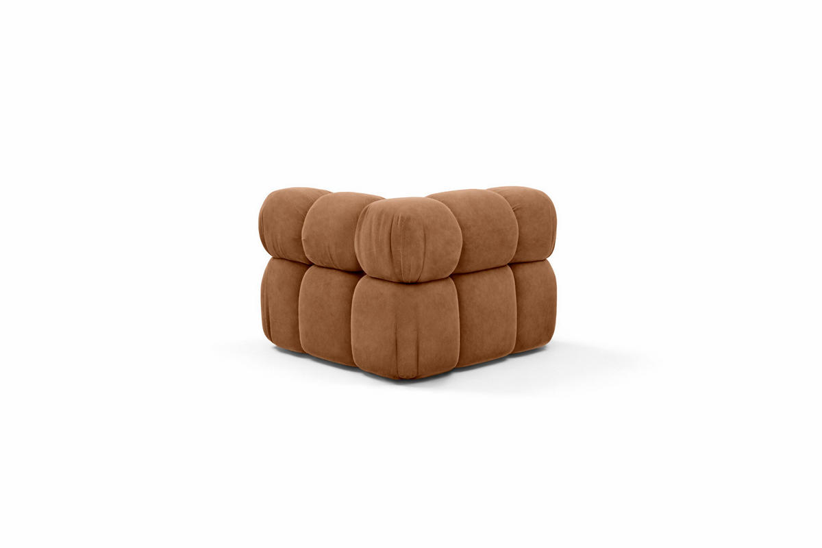 ECKMODUL, Für Modulares System, Stoff Salvador, Dunkelbeige, Selia - Beige, Holz (95/70/95cm) - Kaiser Möbel