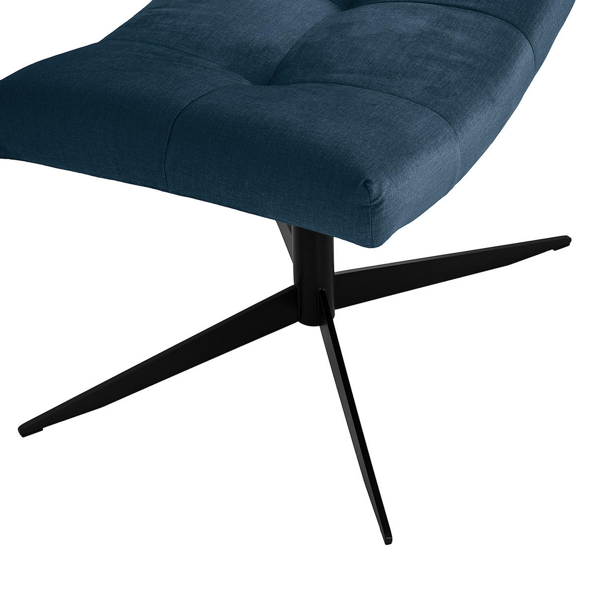 POLSTERHOCKER - Schwarz/Dunkelblau, Textil/Metall (67/47/50cm) - home24