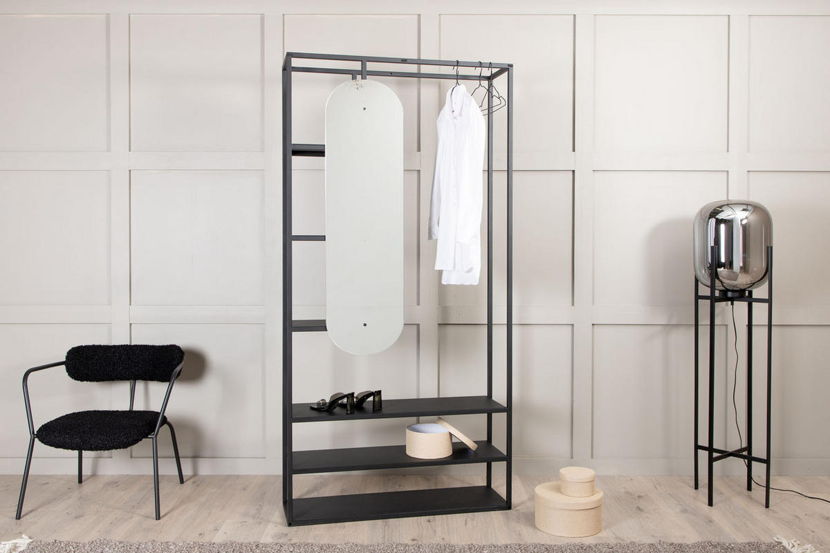 GARDEROBE Schwarz - Schwarz, Holzwerkstoff (100/200/30cm) - ebuy24