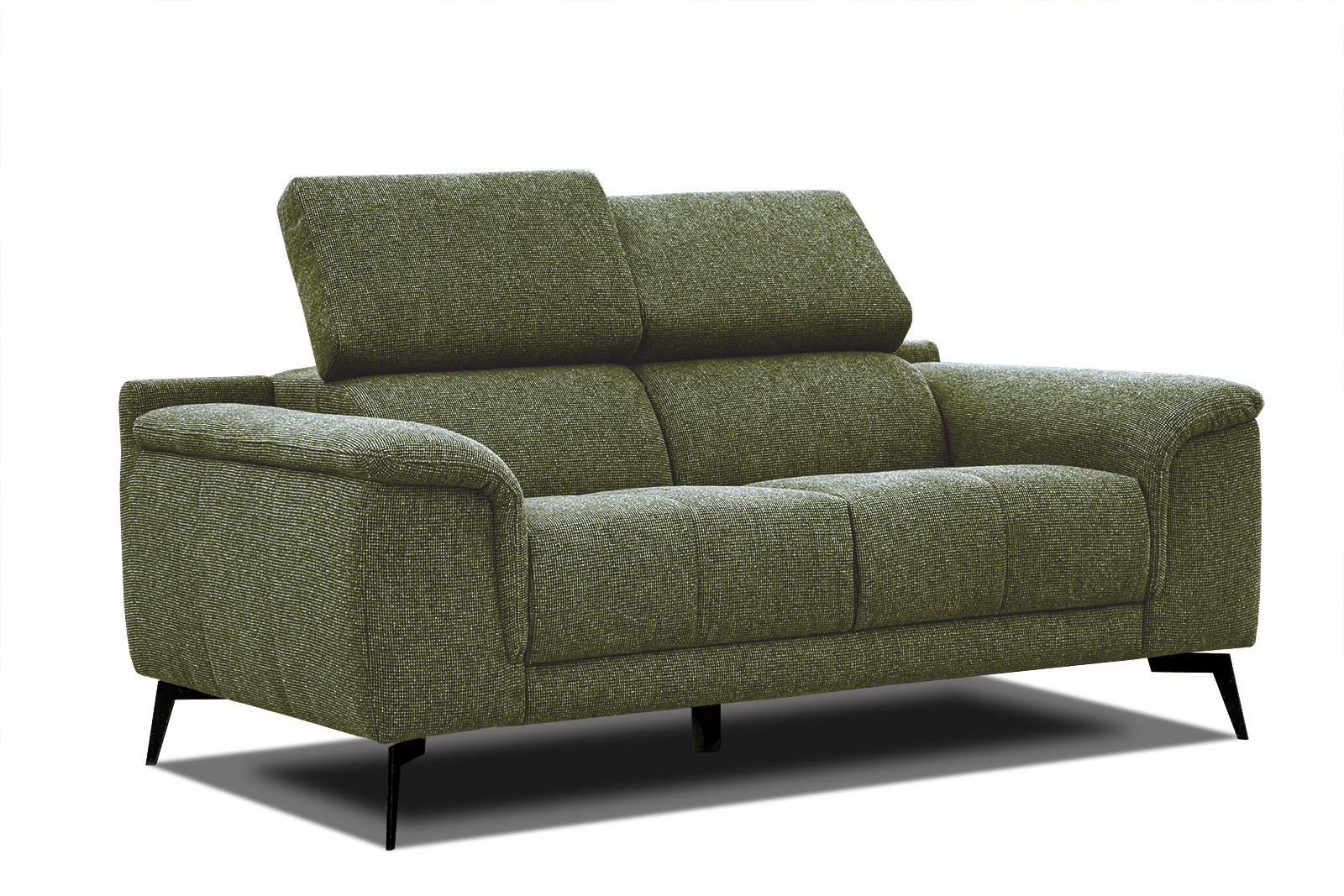 SOFA FIERO 2-Sitzer, olivgrün - Schwarz/Olivgrün, Holzwerkstoff/Textil (170/82/103cm) - Courtois Laville