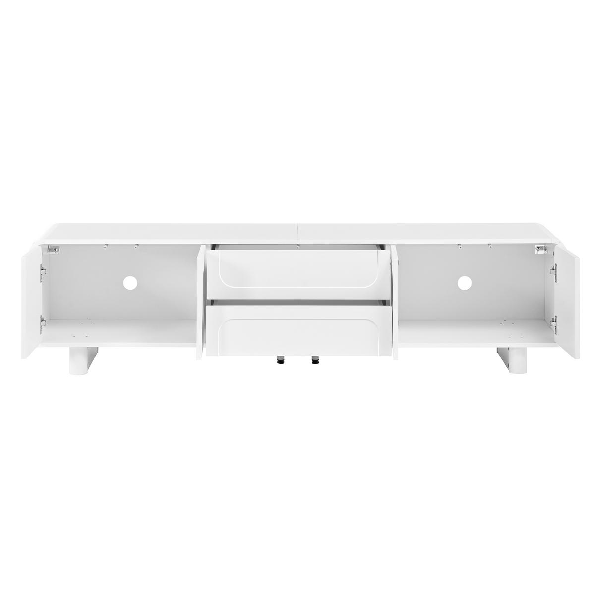 TV-SCHRANK 180/40/46 cm Weiß mit 4 Türen und 2 Schubladen - Weiß, Holzwerkstoff (180/46/40cm) - Oxeza