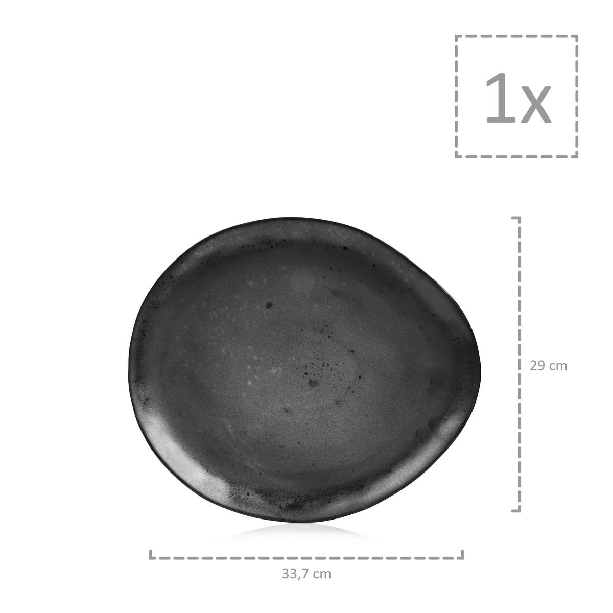 SERVIERPLATTEN SET TOMBEY - 11 teilig aus Steingut - Dunkelgrau, Keramik (16.5/32/38cm) - Sänger