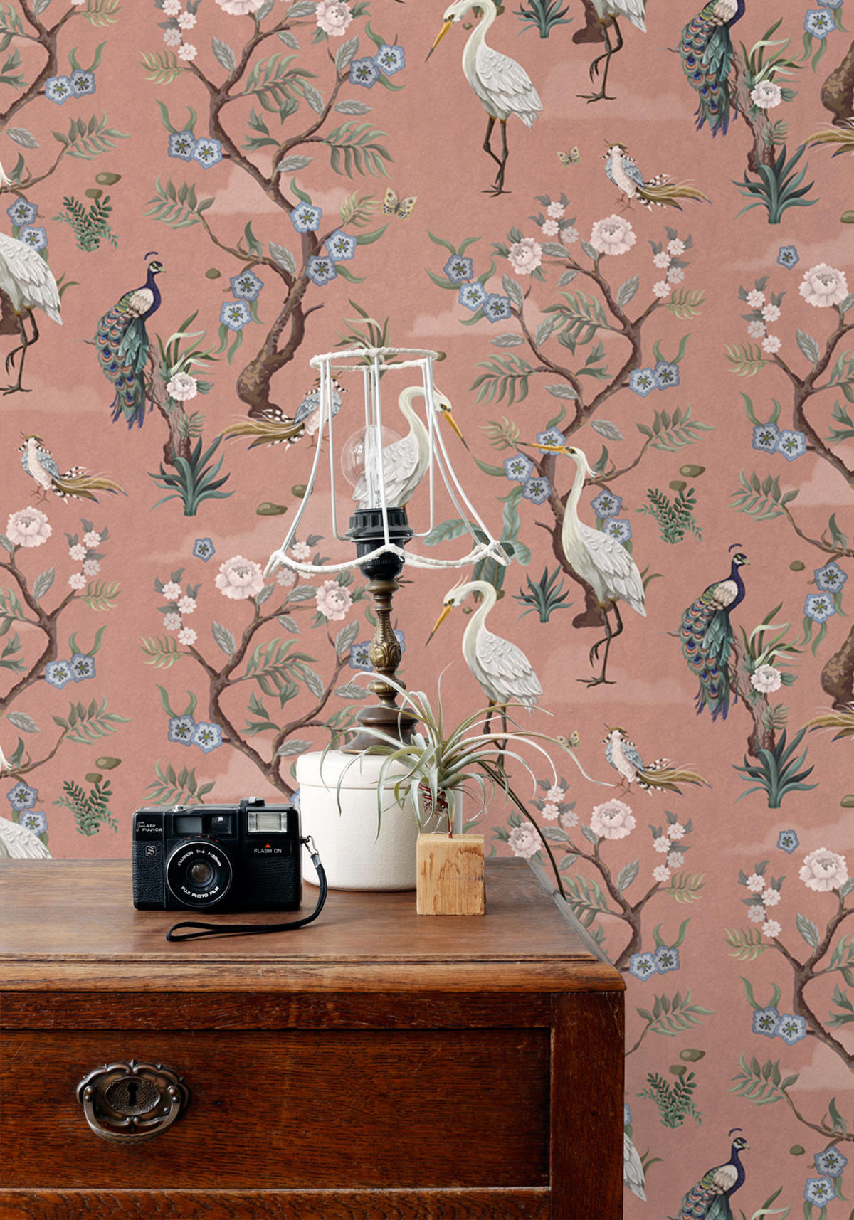 TAPETE Kraniche 50 x 900 cm - Pink, Papier (50/900cm) - ESTAhome