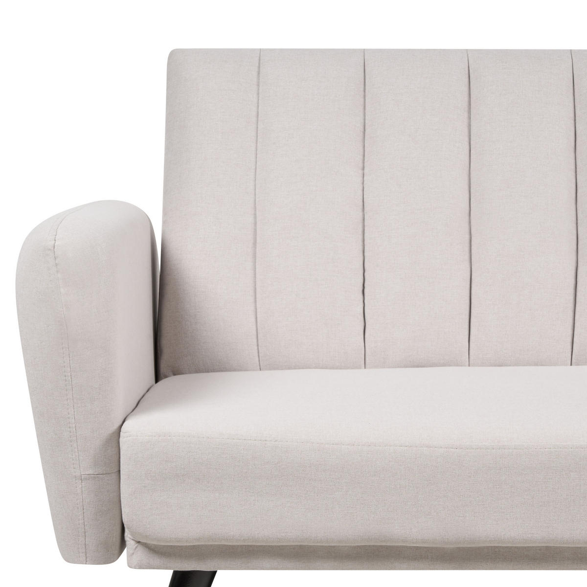 3-SITZER-SCHLAFSOFA Samtstoff beige Vimmerby - Beige, Textil (212/90/80cm) - Beliani