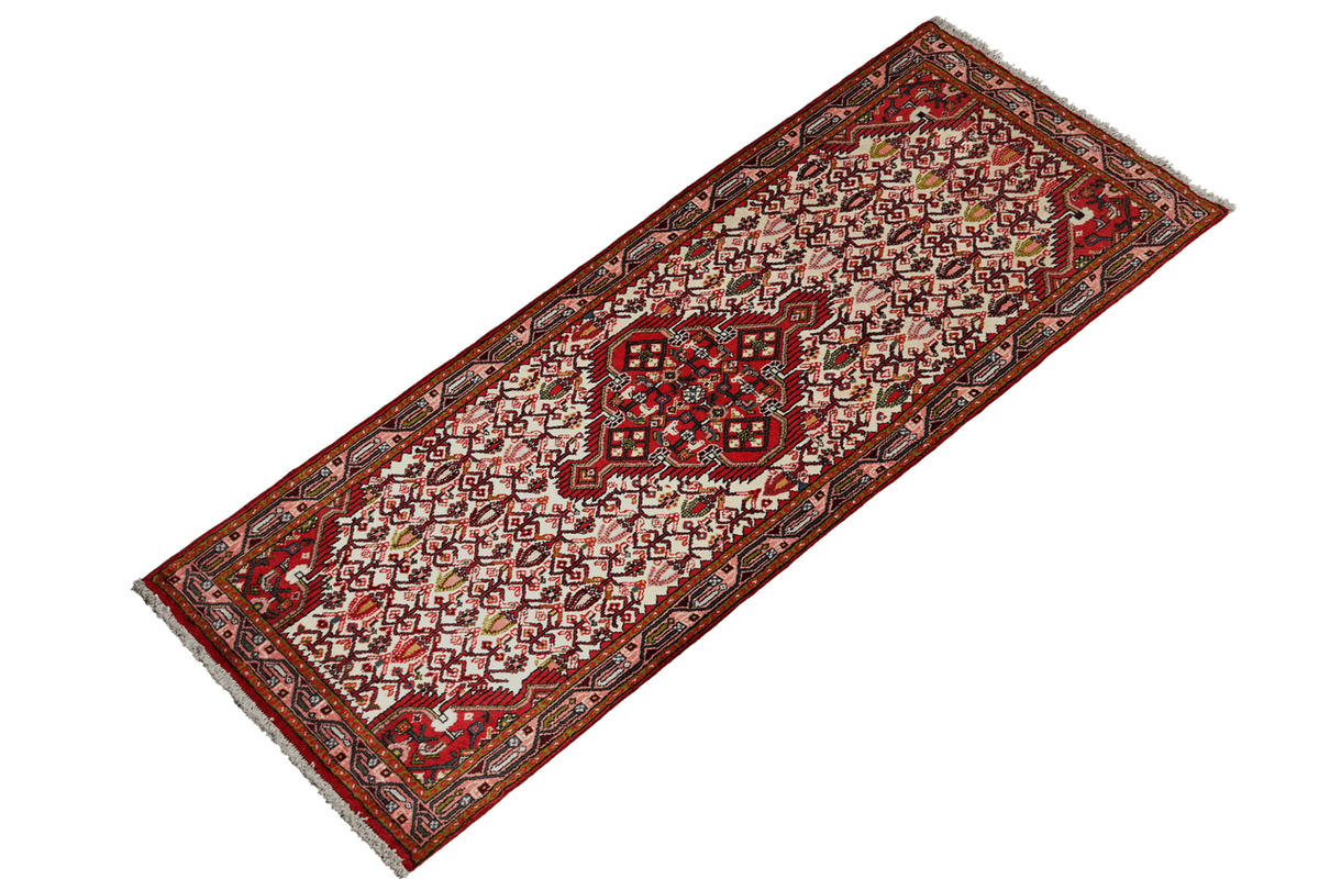 LÄUFER Orient handgeknüpft Assadabad Beige, Rot 192/80 cm Schurwolle - Beige/Rot, Textil (80/192cm) - Looma