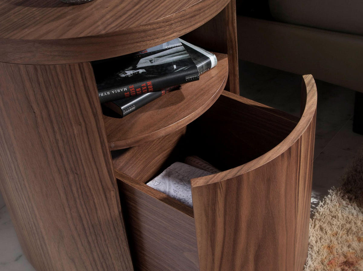 NACHTSCHRANK Nachttisch Nussbaum Ø48/55 cm - Nussbaumfarben, Holz (48/55/48cm) - ANGEL CERDA