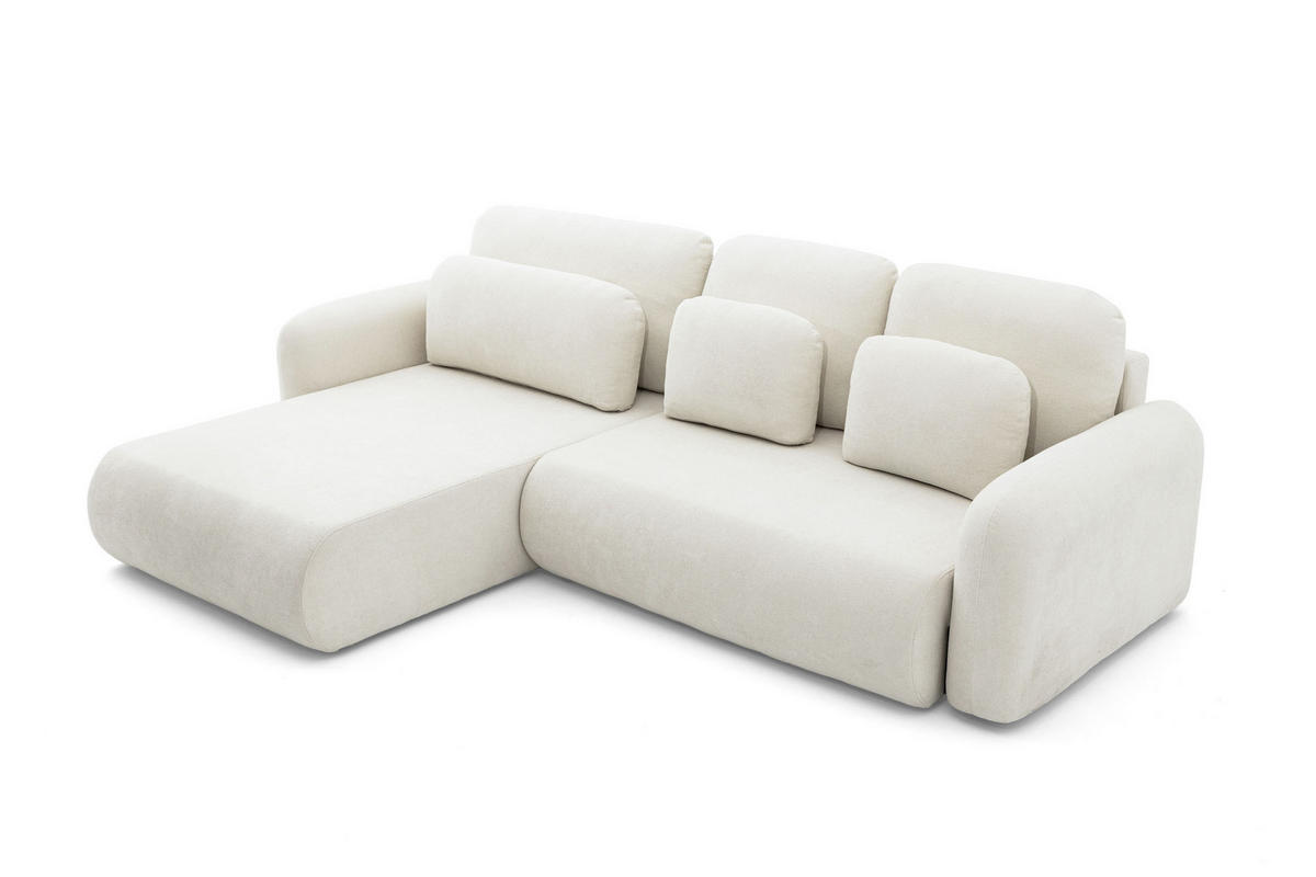 ECKSOFA NEST Universal mit Liegeflache 157x240 cm - Weiß, Textil (280/187cm) - Muffo