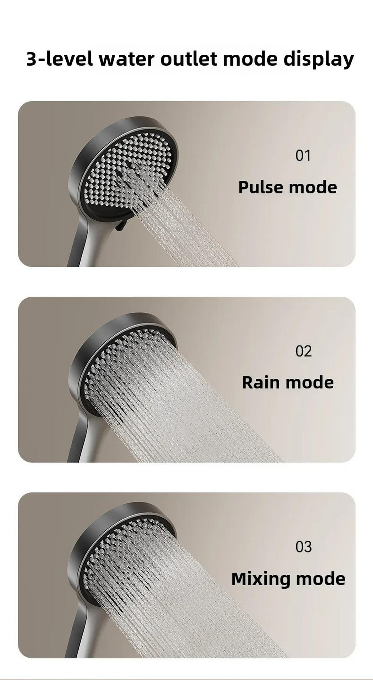 ÜBERKOPFBRAUSESET LED Digitalanzeige Wasserfall - Dunkelgrau, Metall (48.5/105.45/60.7cm) - Bextcok