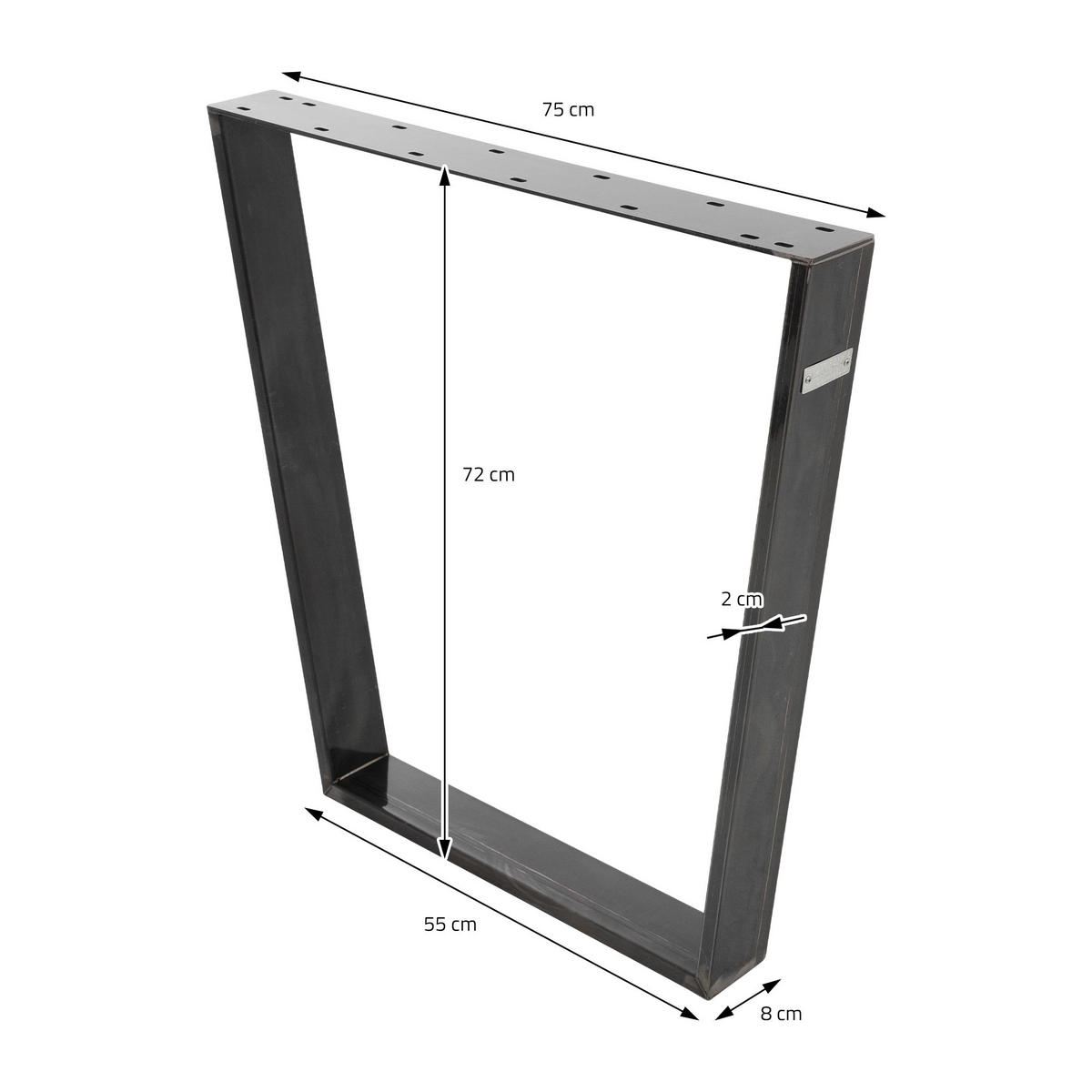 TISCHBEINE 2er Set V-Form 75 x 72 cm Dunkelgrau - Bronzefarben, Metall (75/8/72cm) - ML-DESIGN