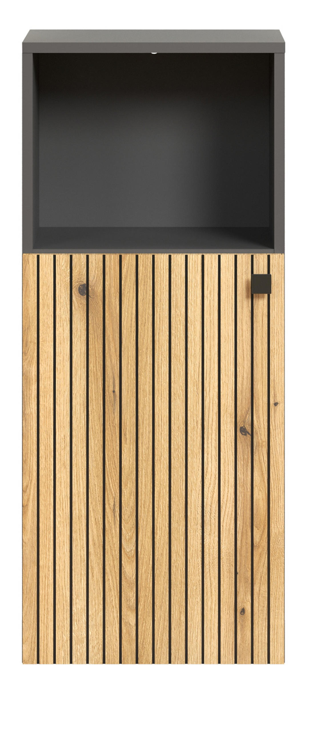 BADKOMMODE Evoke Eiche, grau 40 x 95 cm, Badschrank in modernem Design - Eichefarben/Anthrazit, Holzwerkstoff/Metall (31/95/40cm) - Top.Furn
