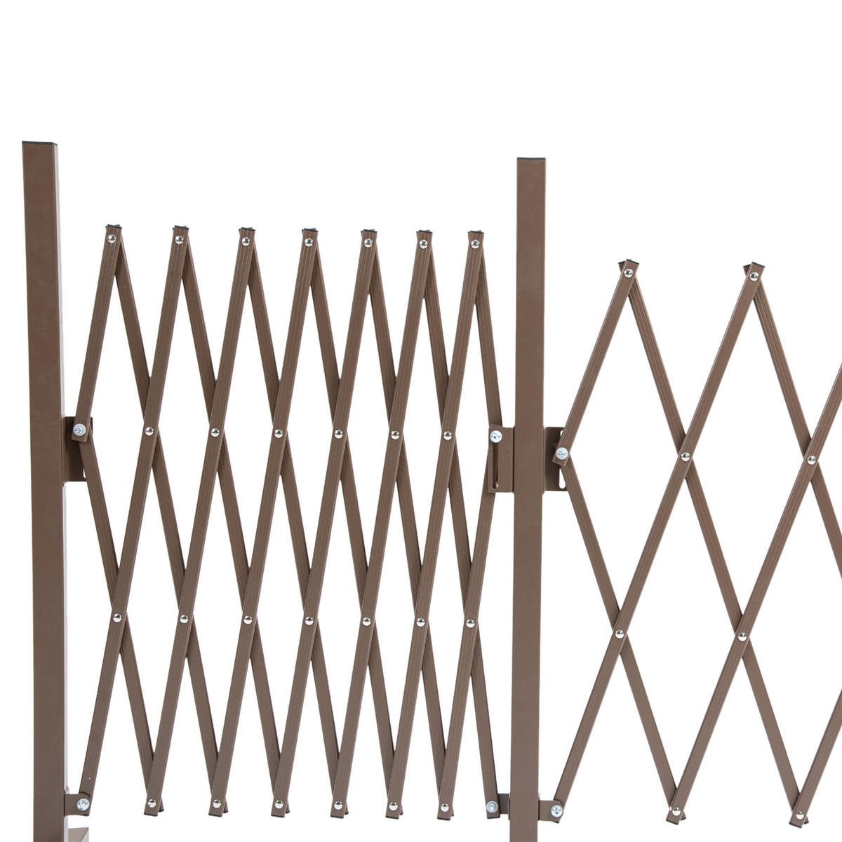 GARTENZAUN, Aluminium, Eisen, Dunkelbraun, 103,5H x 52-405L cm - Dunkelbraun, Metall (31/103cm) - Outsunny