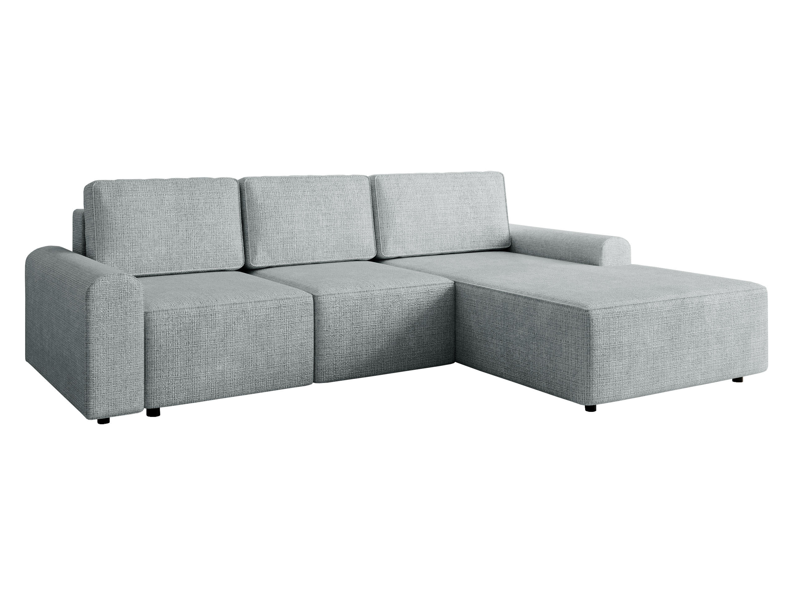 ECKSOFA Bella L, Seite: Rechts - Hellgrau/Schwarz, Holz/Kunststoff (258/168cm) - MIRJAN24