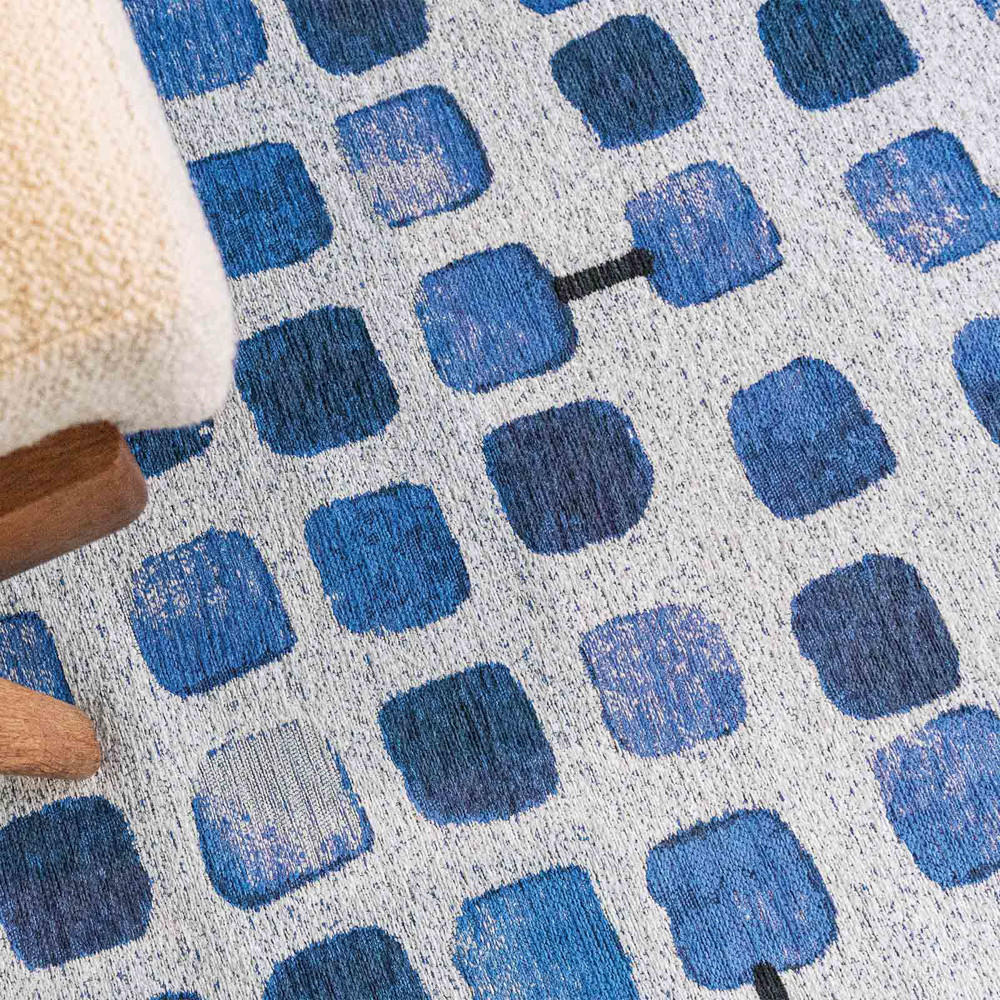 TEPPICH Amparo Blues Craft 240/240 cm - Blau, Textil (240/240cm) - Louis De Poortere