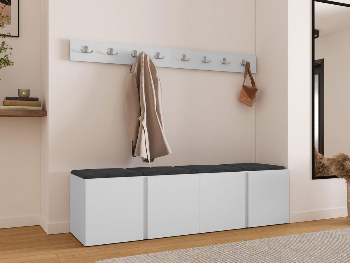 MOBILIER PENTRU HOL Orion VII - alb/antracit, material plastic/compozit lemnos (168/42/46cm) - MIRJAN24