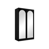 SCHIEBETÜRENSCHRANK Modin 120 - Schwarz, Holzwerkstoff/Kunststoff (120/216/65cm) - MIRJAN24