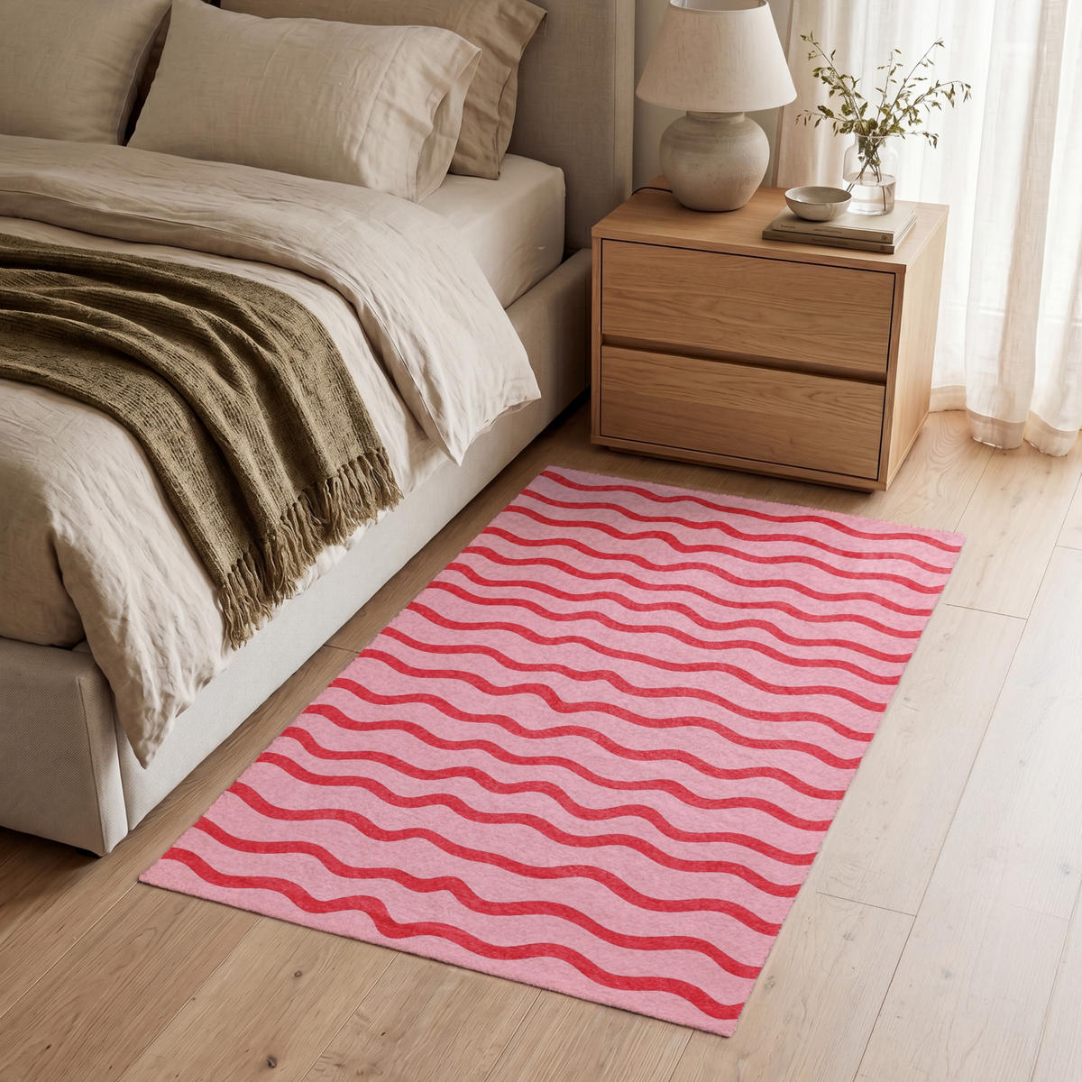 TEPPICH - Verspielt - Muster - Rot - 90x150 cm - Rot, Kunststoff/Textil (90/0.4cm) - OnlyWow