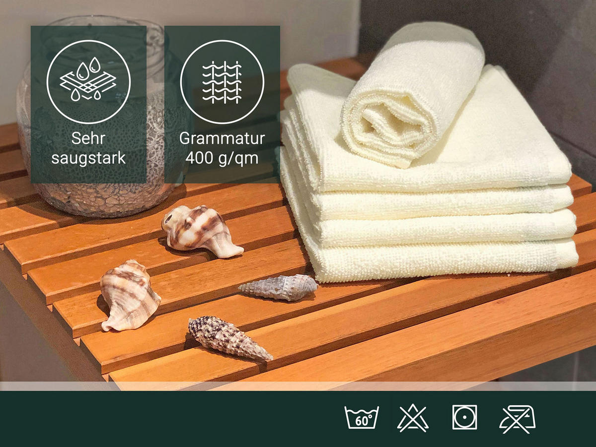 GÄSTETÜCHER, 10er-Set, 30x50 cm, 100% Baumwolle, Gelb - Creme, Textil (30/50cm) - Zollner