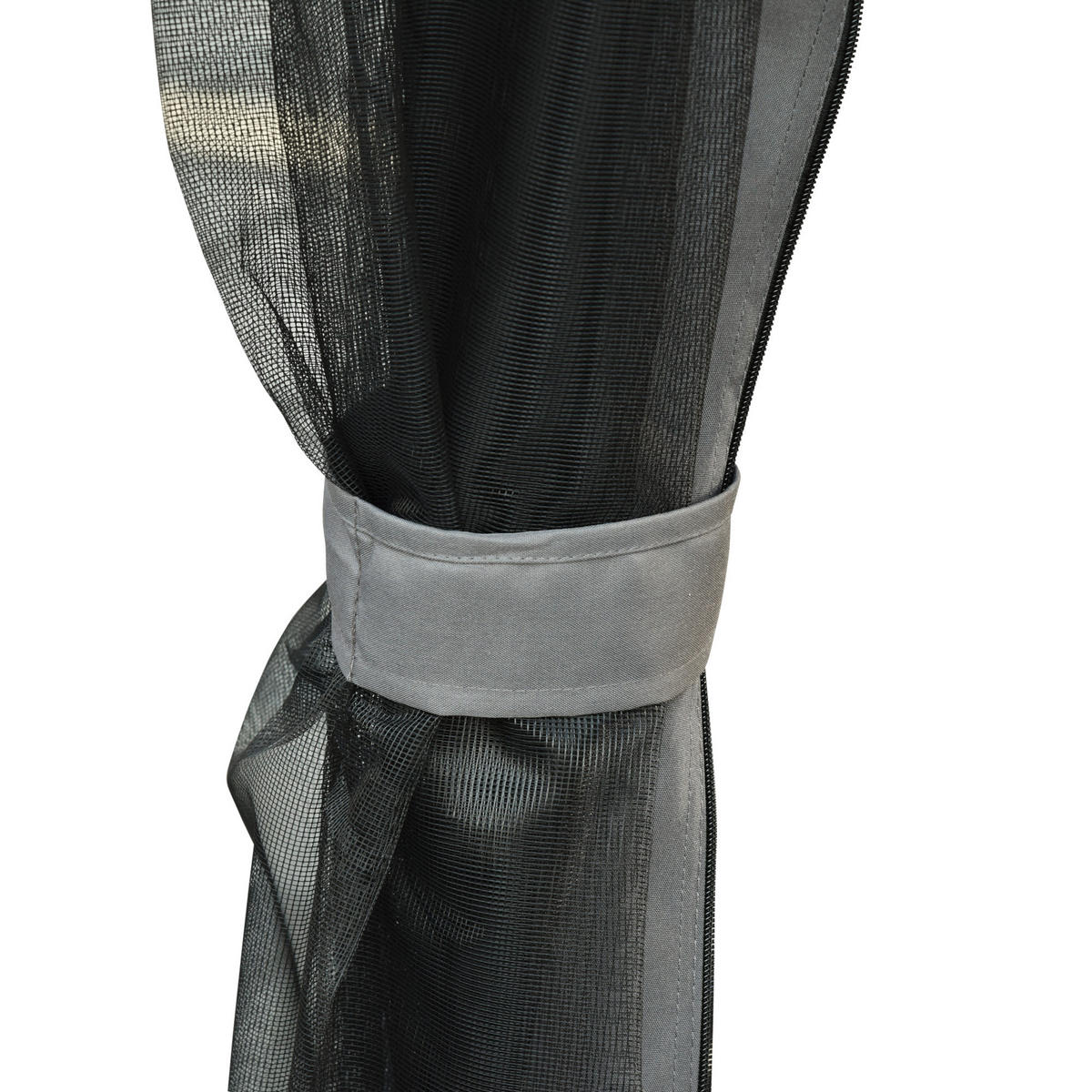 HOLLYWOODSCHAUKEL DE-06976 3-Sitzer, mit Seitenwänden & Moskitonetz, Liegefunktion Grau - Dunkelgrau, Metall (256/248/172cm) - ComfortXL