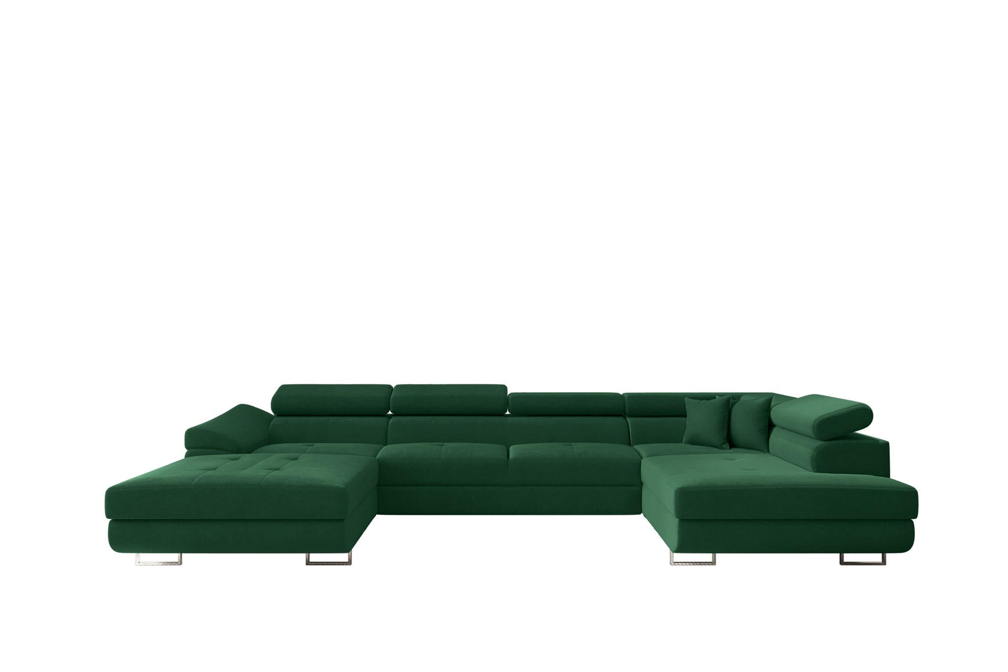 WOHNLANDSCHAFT Carmelo In Nova - Grün, Holzwerkstoff/Textil (345/90/202cm) - Fun Möbel